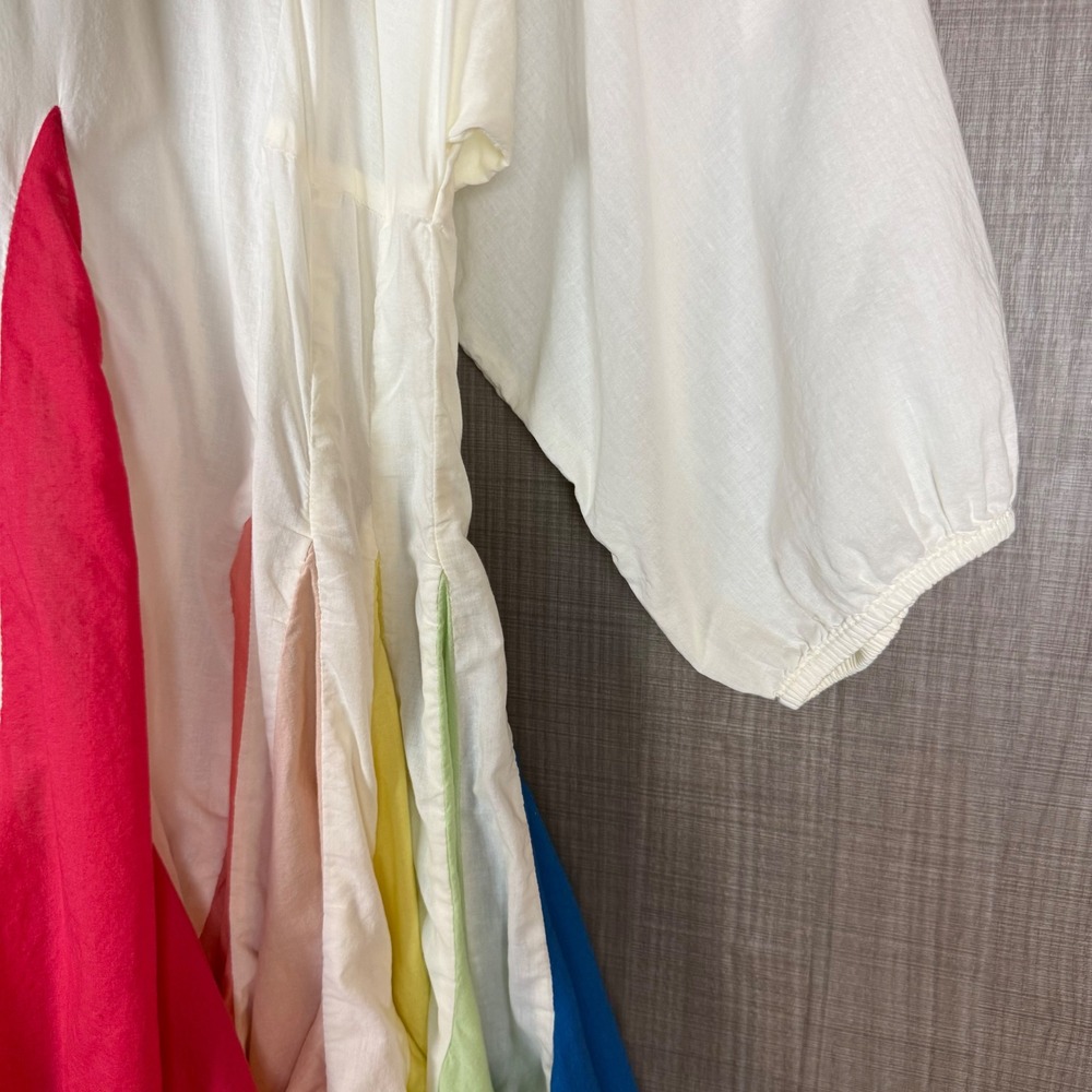 Rhode Resort Ella Mini Dress Pleat Rainbow Color Block Size XS - Picture 7 of 15